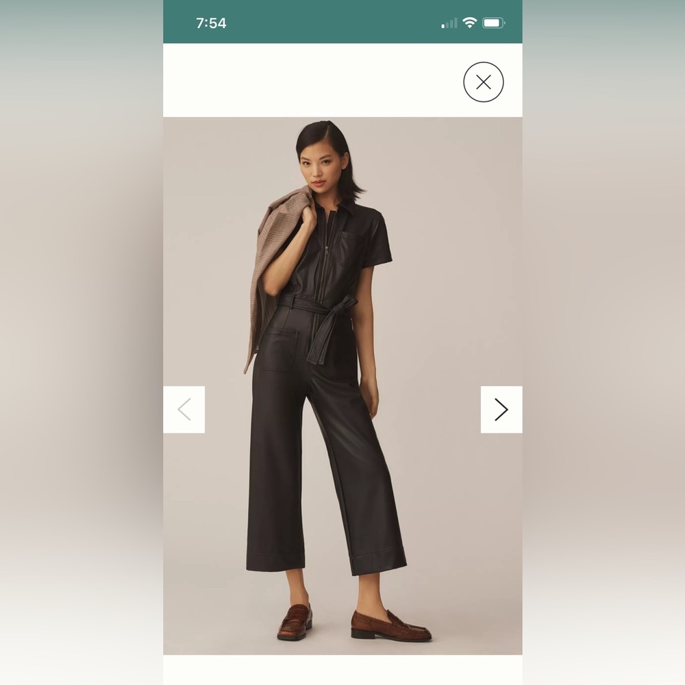 New with tag Anthropologie Black V-Neck Jumpsuit with Tie Waist ..